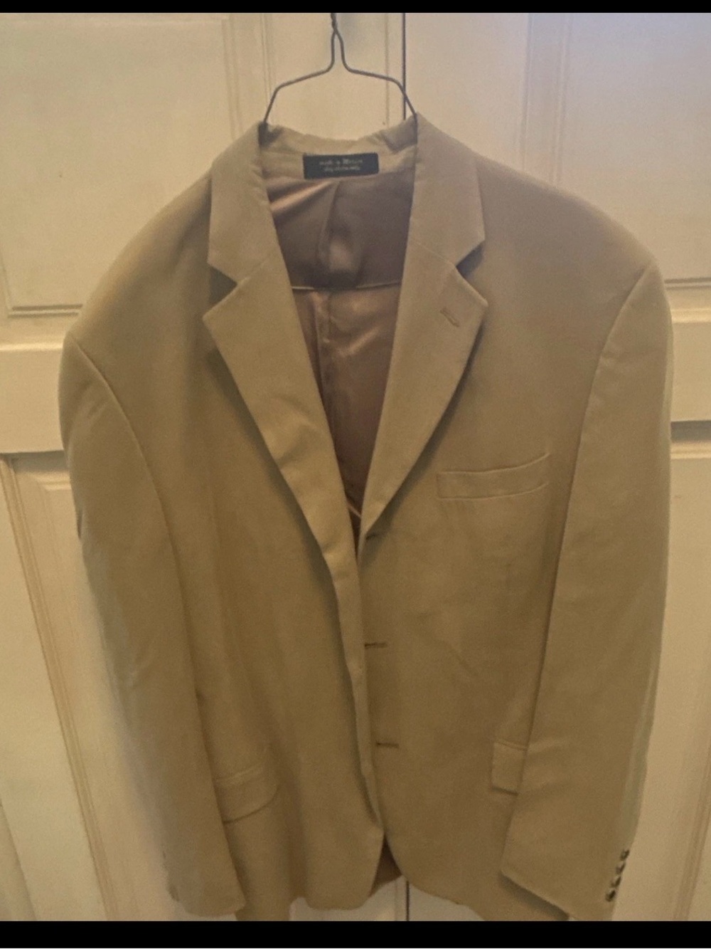 Men's Tailored Khaki Sport Coat - Classic Single-Breasted Blazer